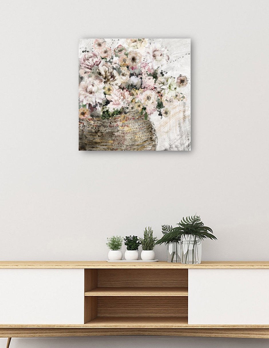 Cuadro decorativo técnica mixta Arreglo Floral 6