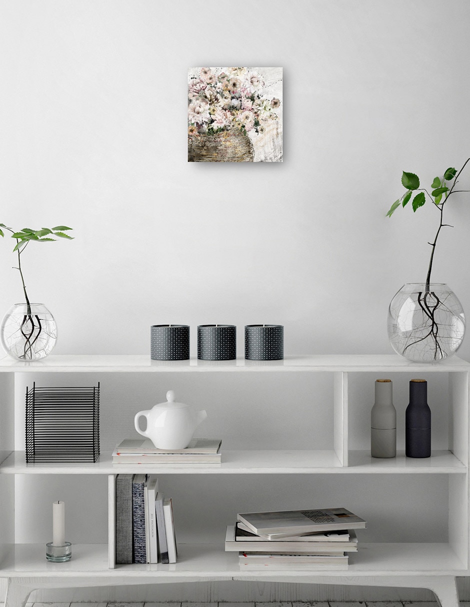Cuadro decorativo técnica mixta Arreglo Floral 9