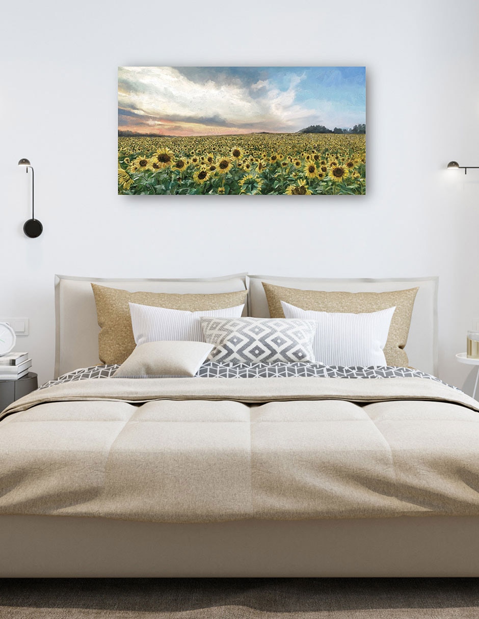 Cuadro decorativo técnica mixta Girasoles 5