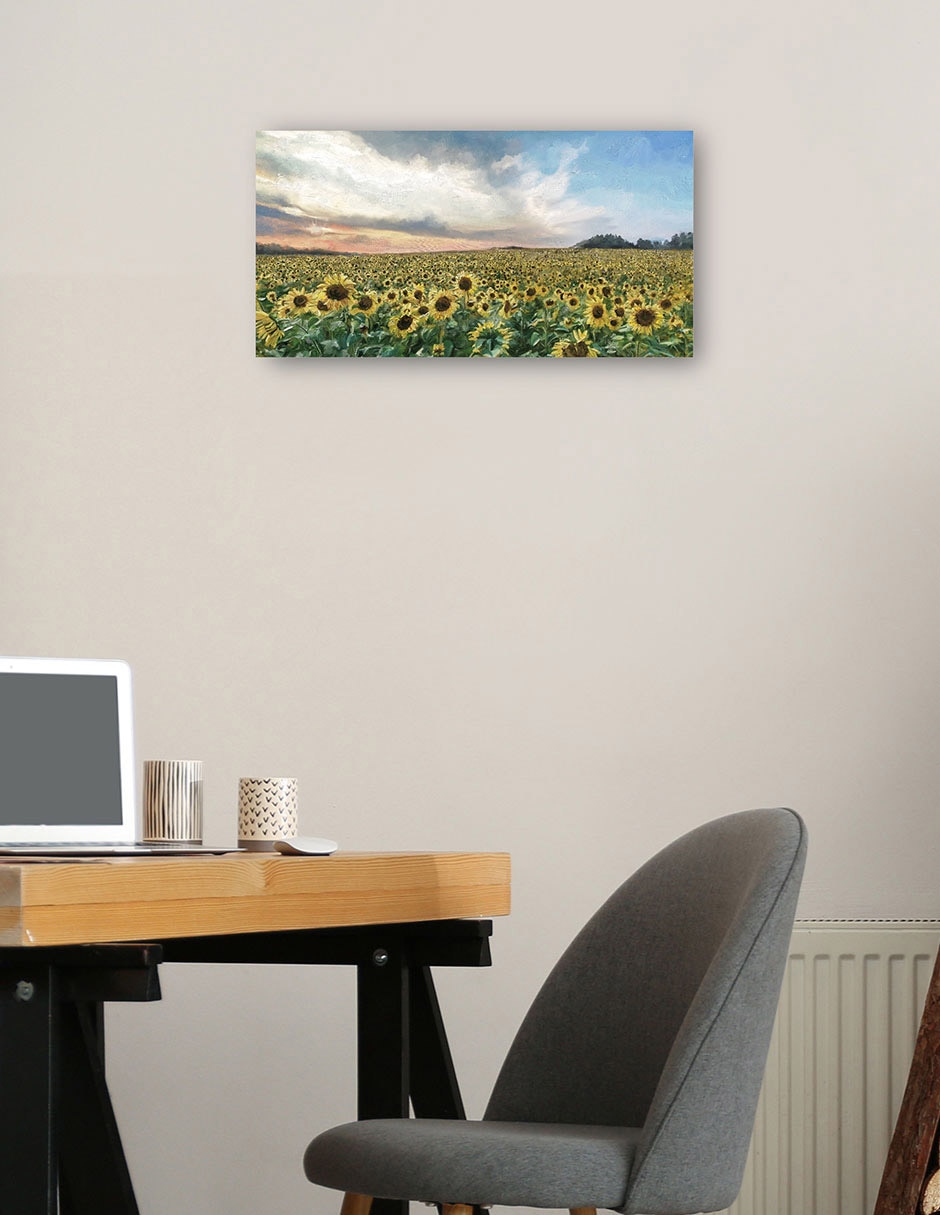 Cuadro decorativo técnica mixta Girasoles 9