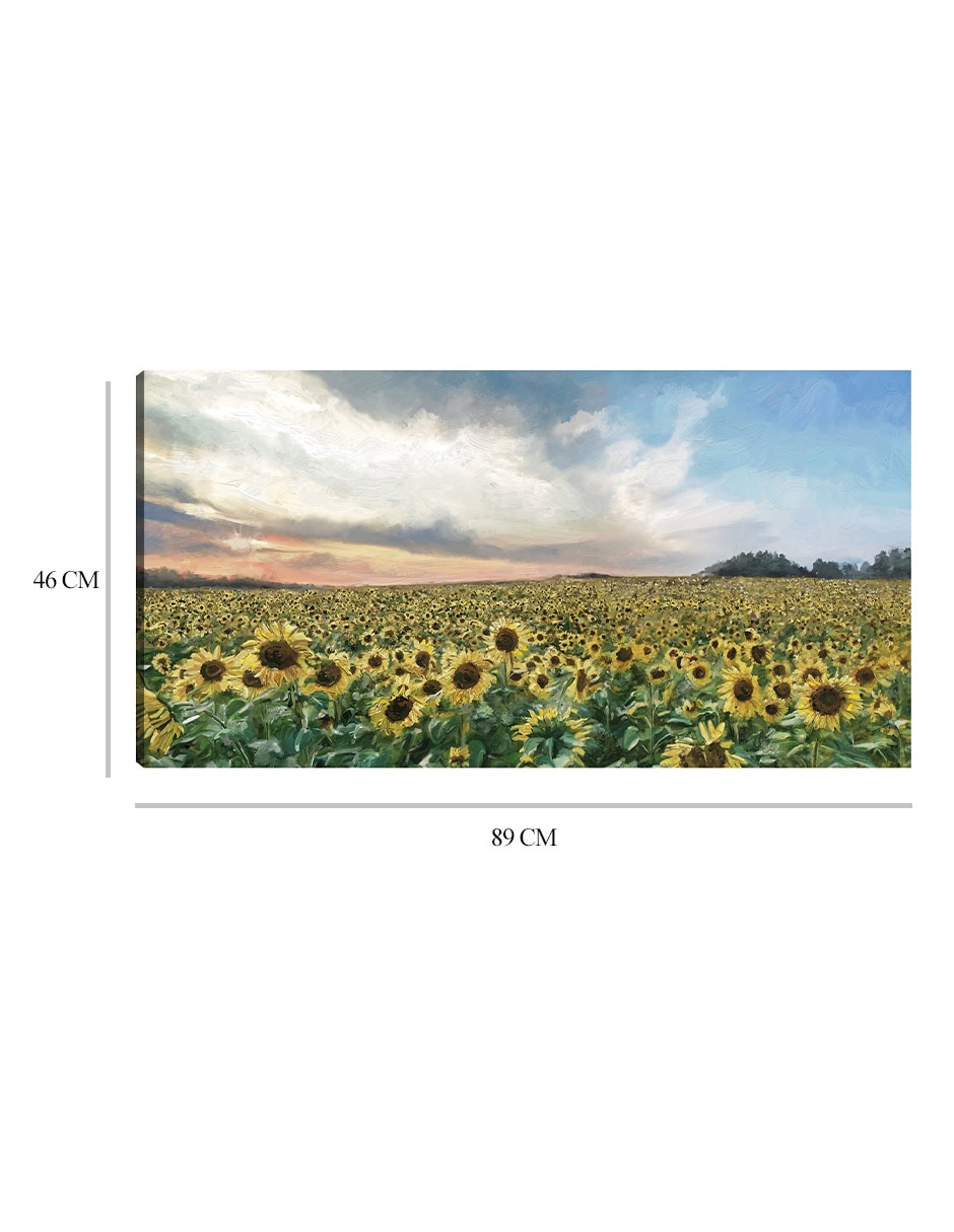 Cuadro decorativo técnica mixta Girasoles 2