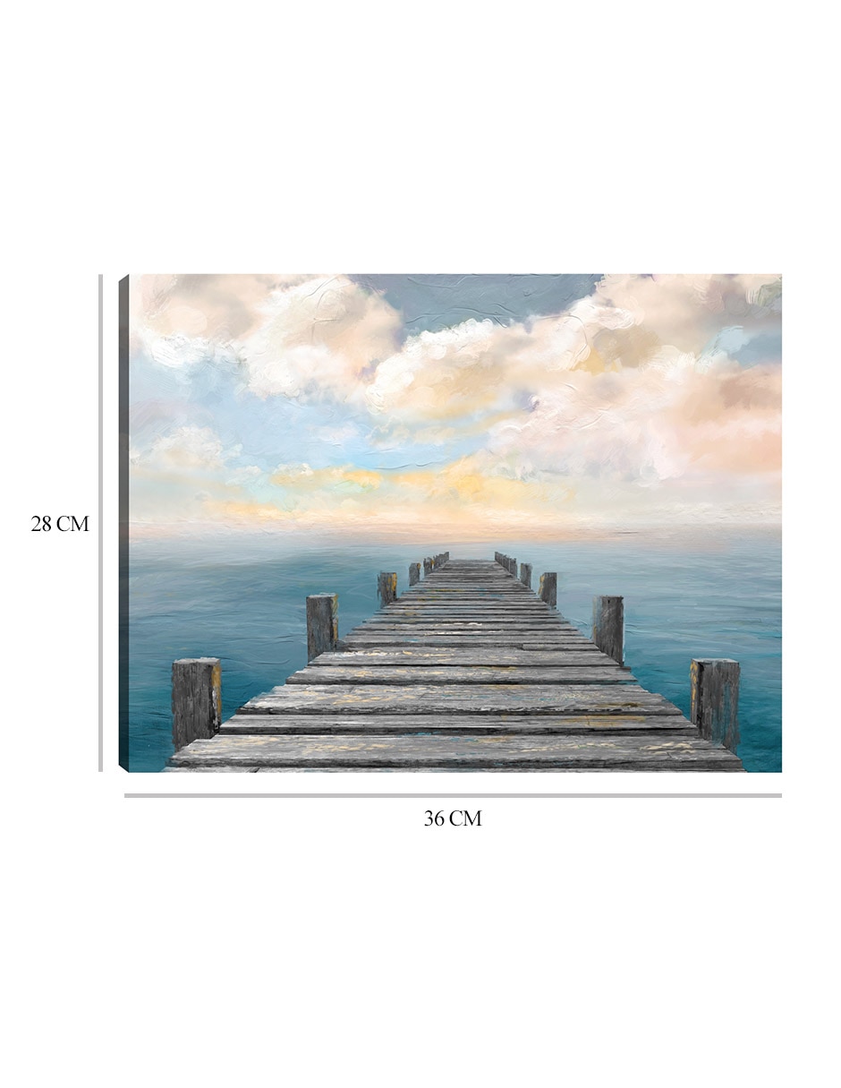 Cuadro decorativo técnica mixta Muelles 3