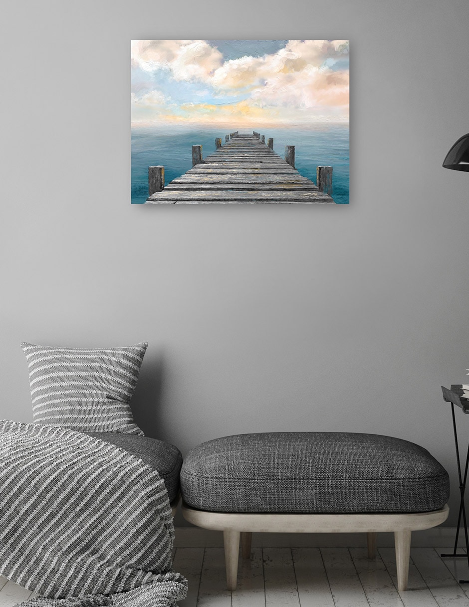 Cuadro decorativo técnica mixta Muelles 5