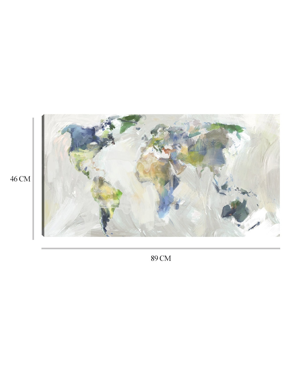 Cuadro decorativo técnica mixta Mapas 9