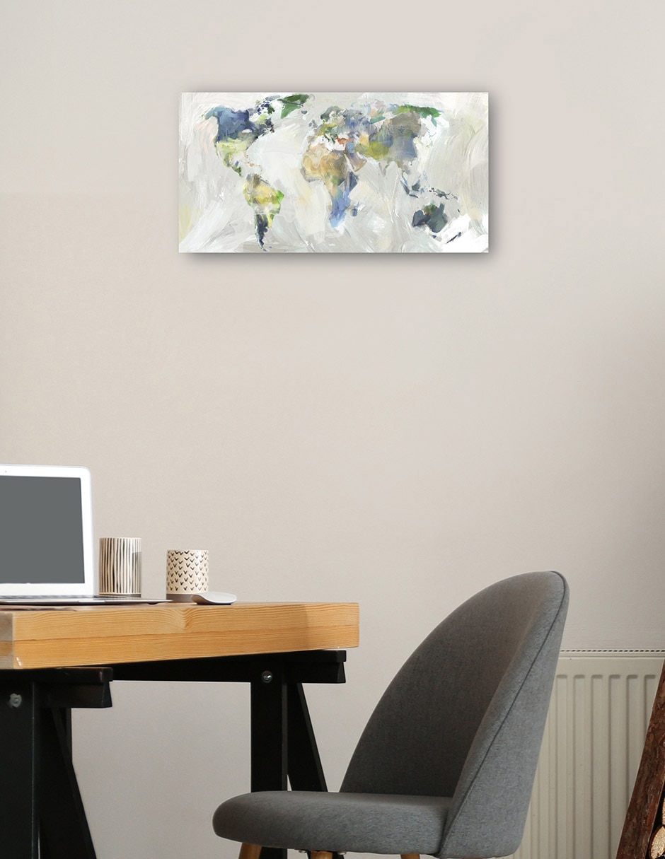 Cuadro decorativo técnica mixta Mapas 2