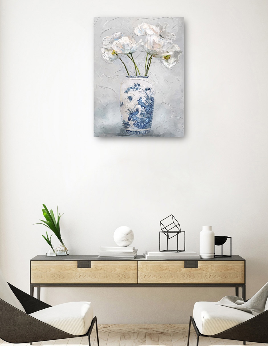 Cuadro decorativo técnica mixta Floreros 3