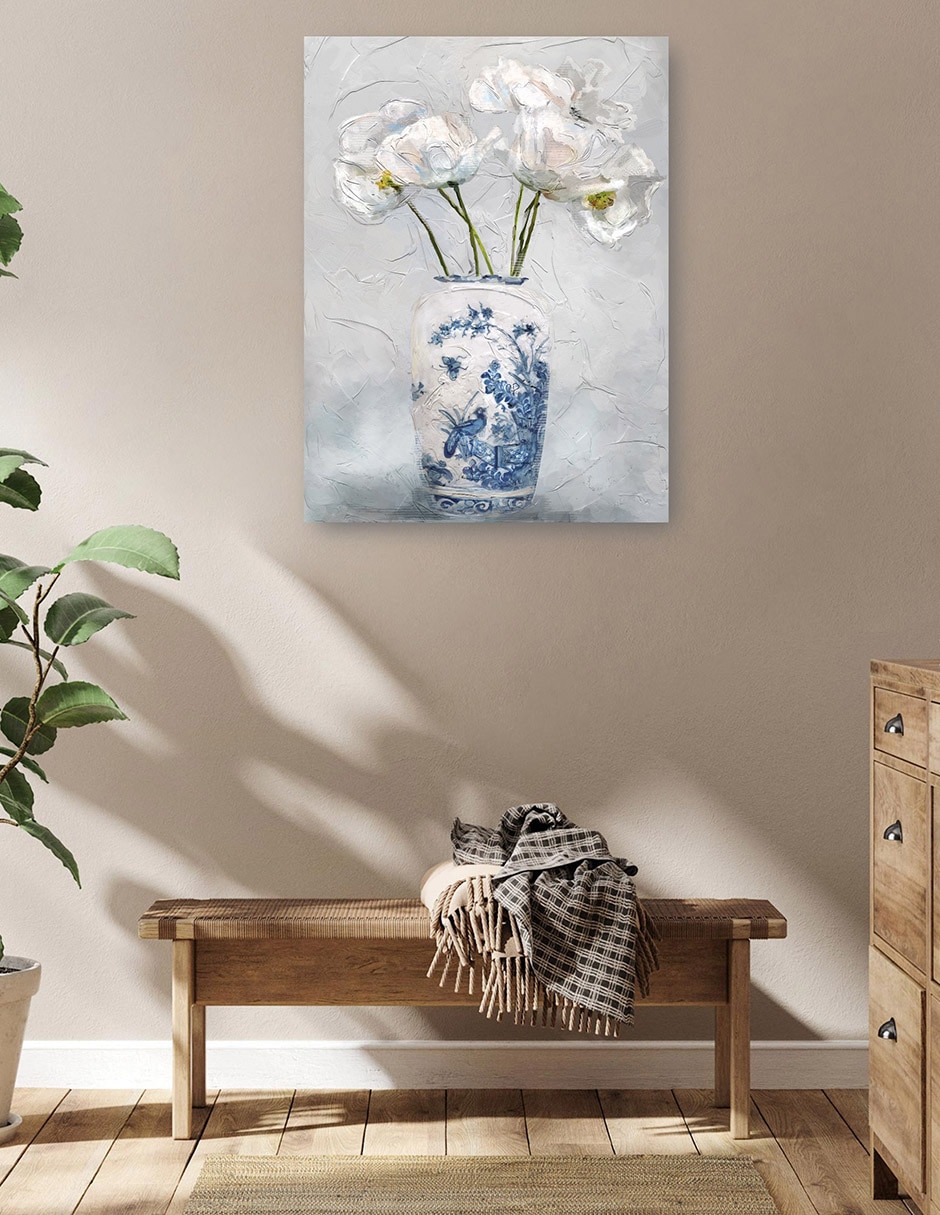 Cuadro decorativo técnica mixta Floreros 5