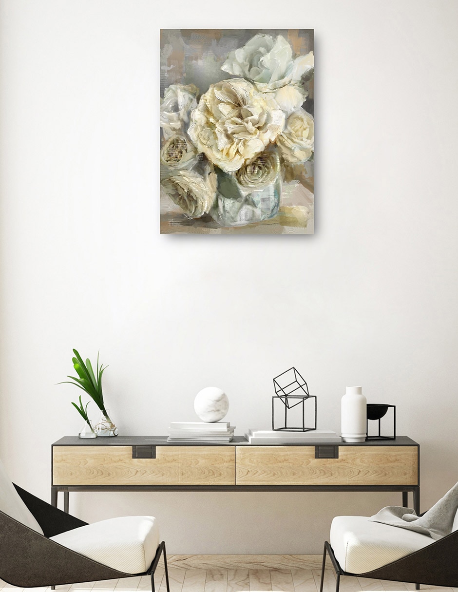 Cuadro decorativo técnica mixta Arreglo Floral 3