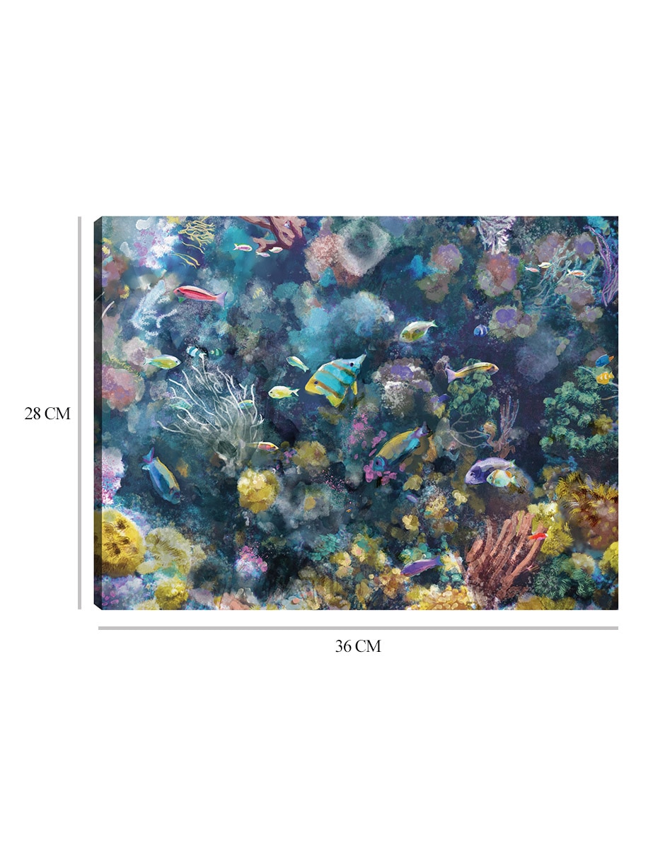 Cuadro decorativo técnica mixta Animales Marinos 3