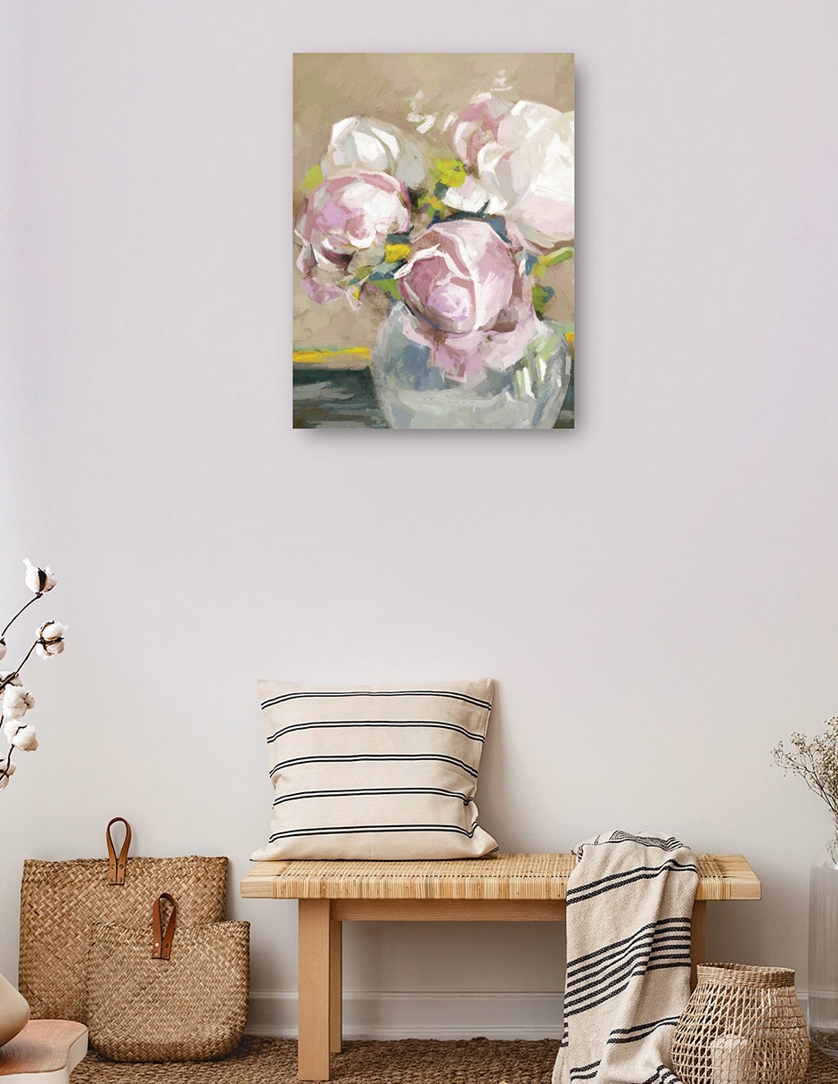 Cuadro decorativo técnica mixta Floreros 3