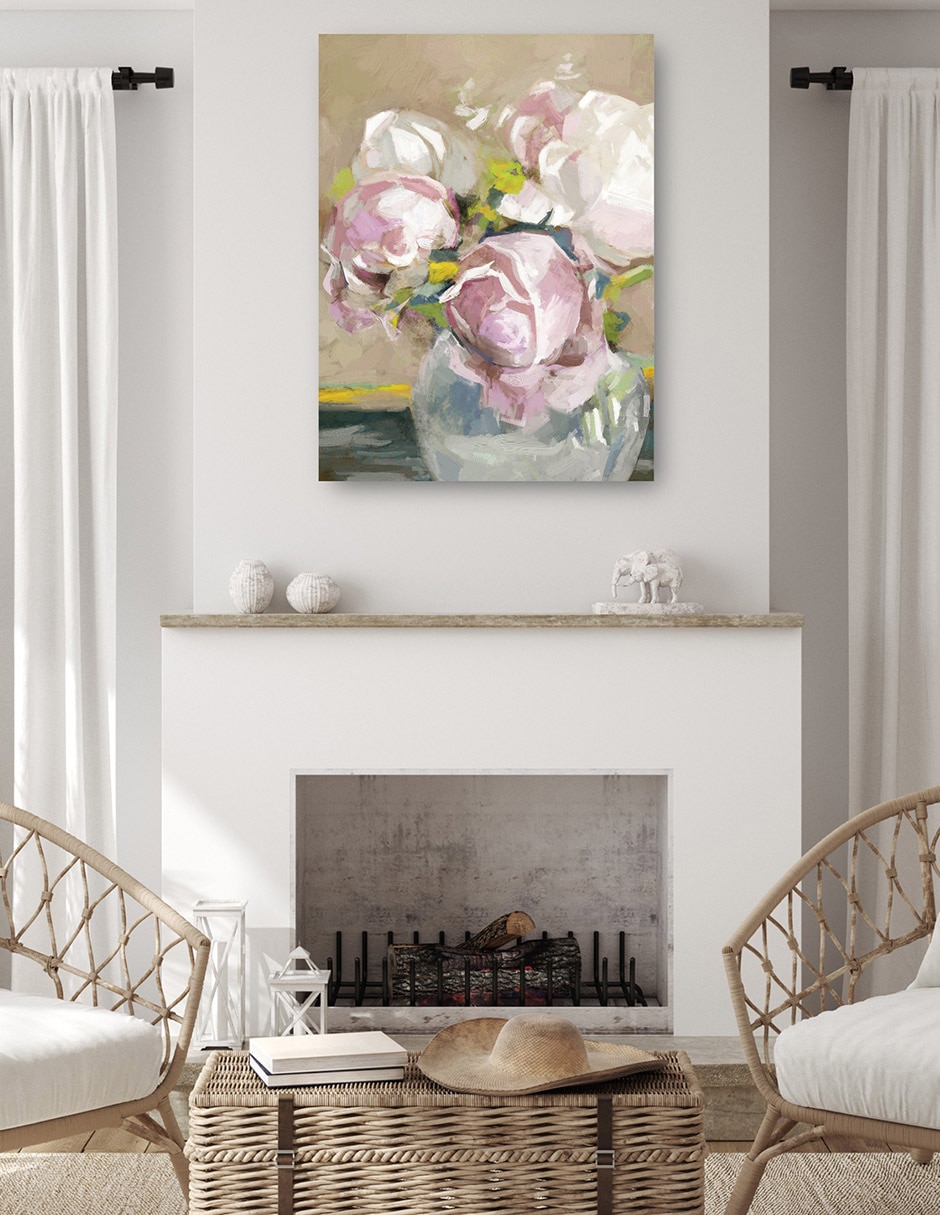 Cuadro decorativo técnica mixta Floreros 4