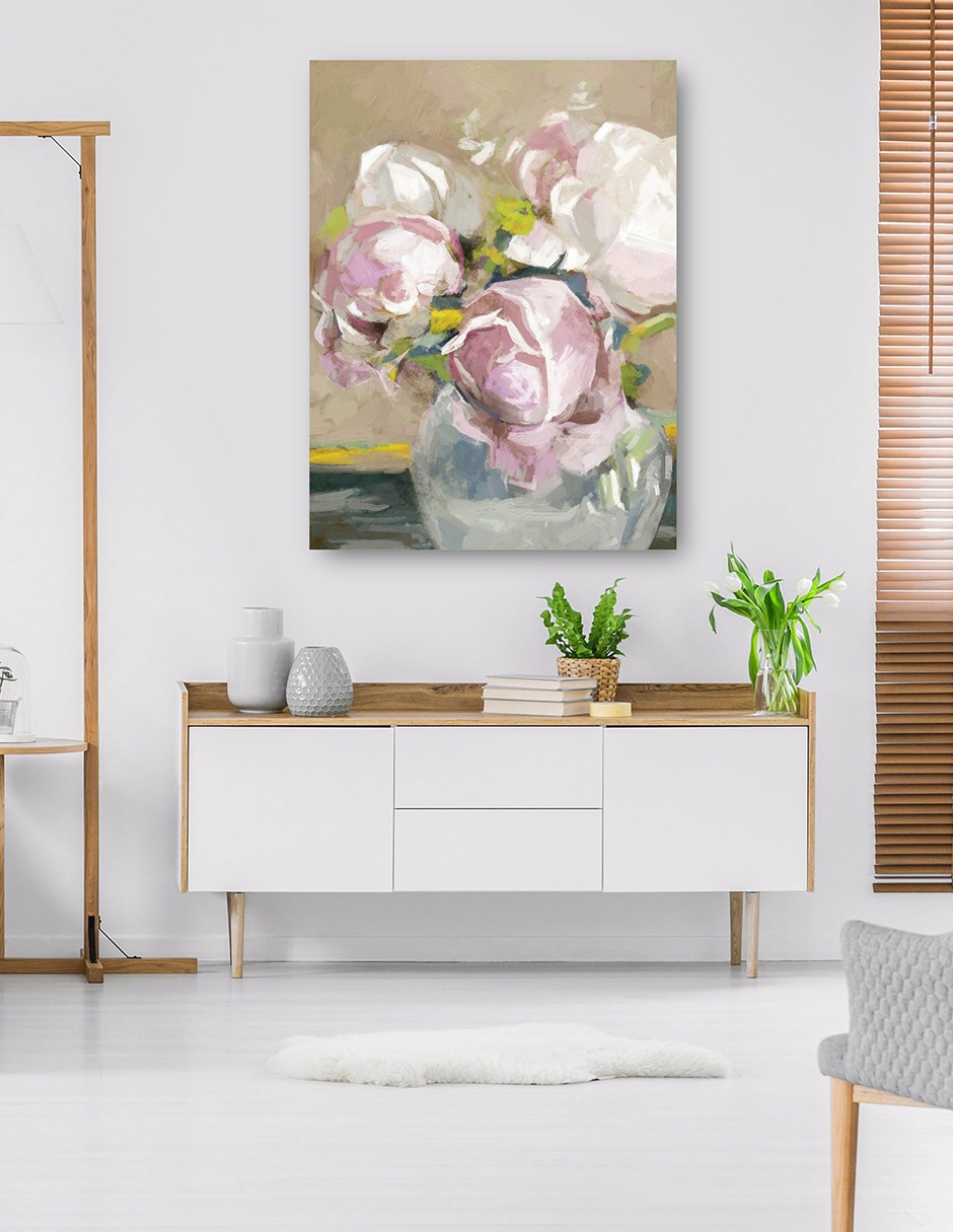 Cuadro decorativo técnica mixta Floreros 6