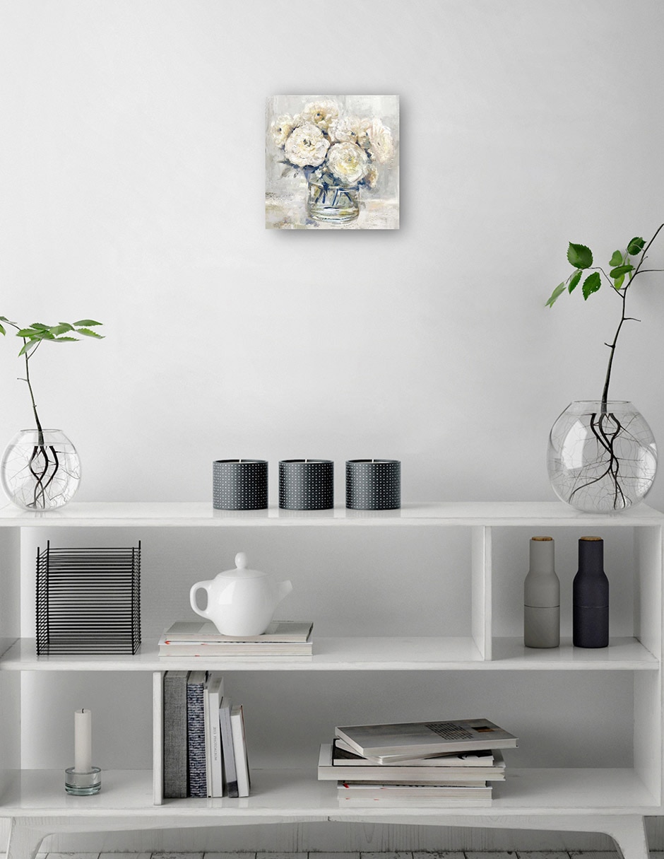 Cuadro decorativo técnica mixta Floreros 2