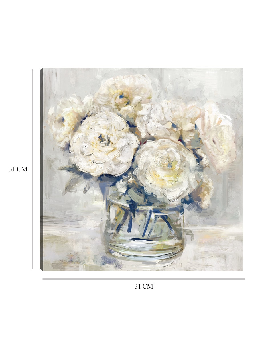 Cuadro decorativo técnica mixta Floreros 2
