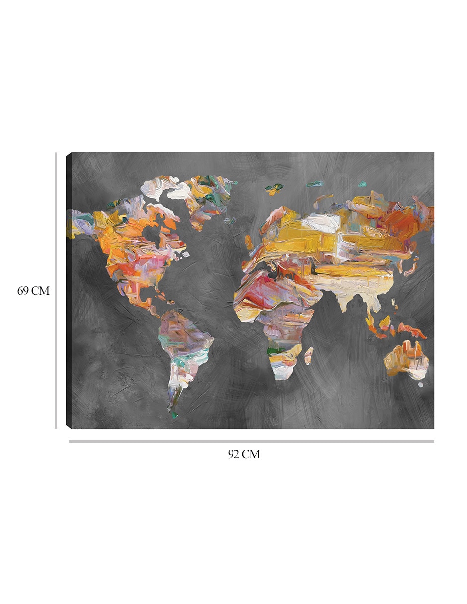 Cuadro decorativo técnica mixta Mapas 2