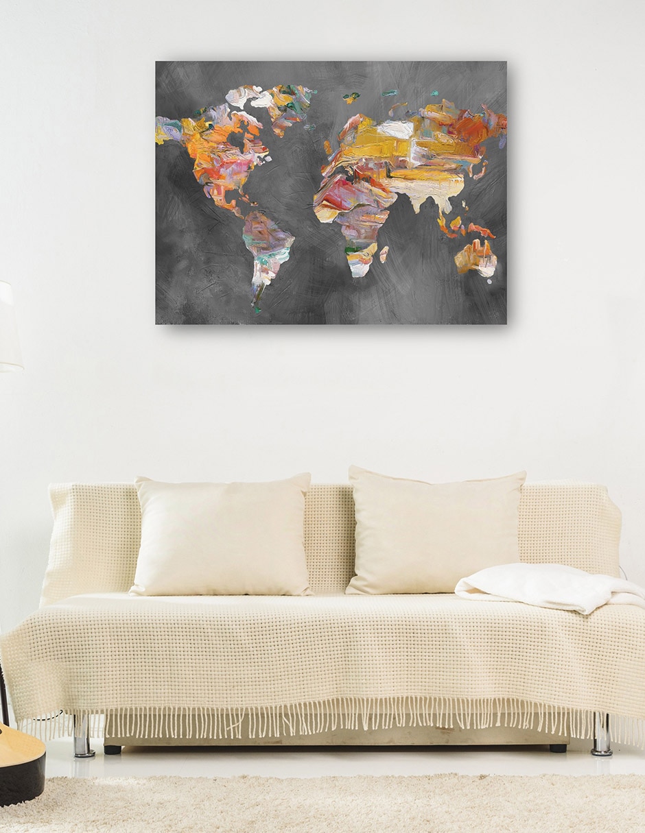 Cuadro decorativo técnica mixta Mapas 6