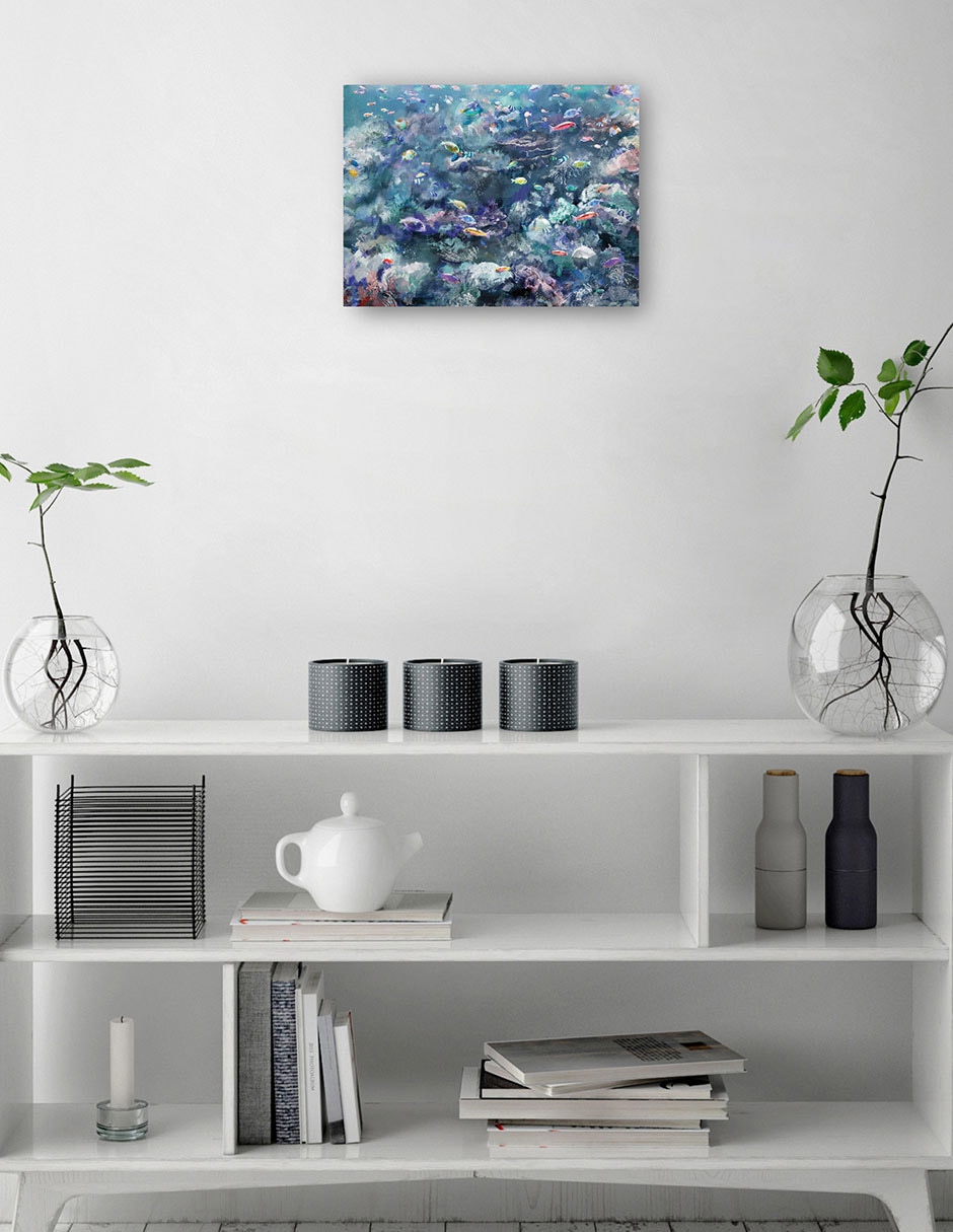 Cuadro decorativo técnica mixta Animales Marinos 2