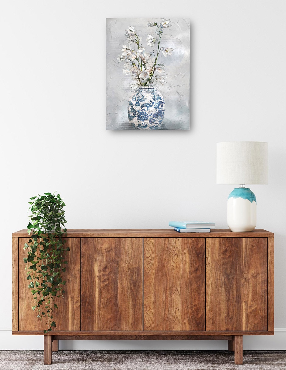 Cuadro decorativo técnica mixta Floreros 3