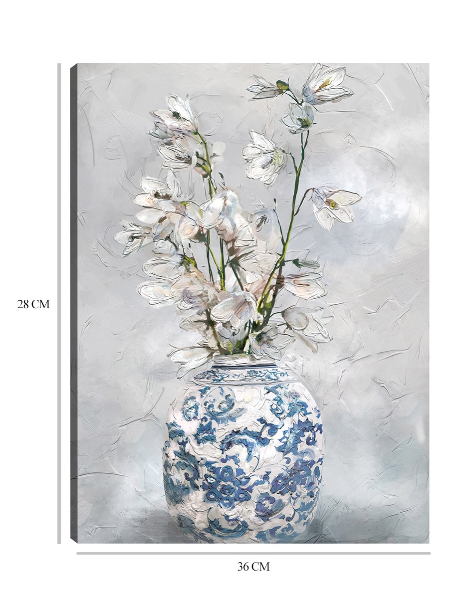 Cuadro decorativo técnica mixta Floreros 2