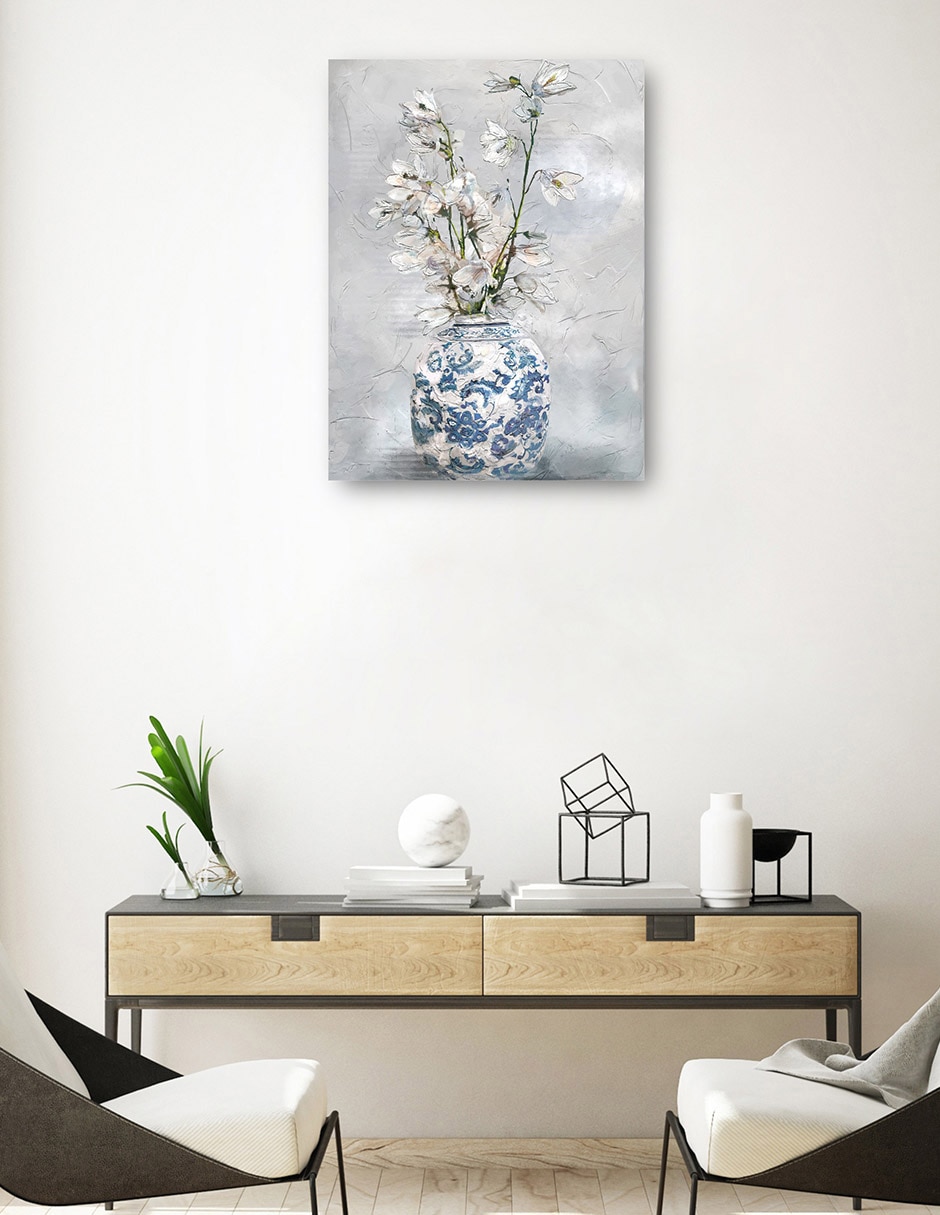 Cuadro decorativo técnica mixta Floreros 4