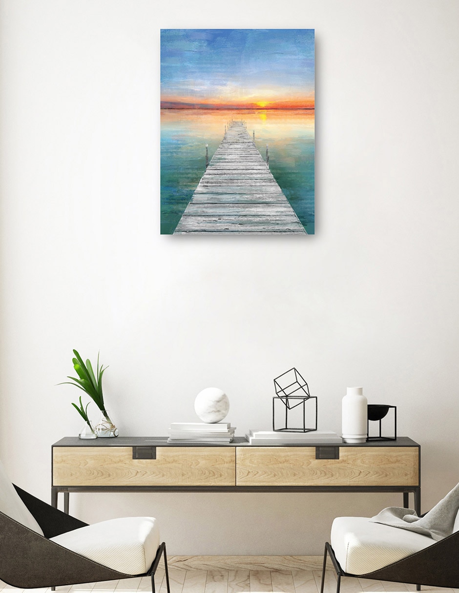 Cuadro decorativo técnica mixta Muelles 3