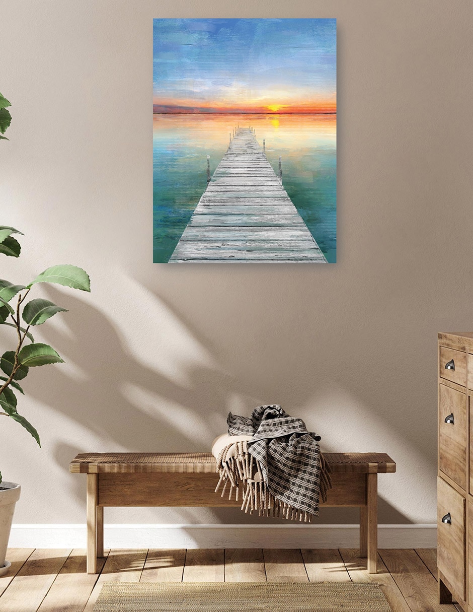 Cuadro decorativo técnica mixta Muelles 5