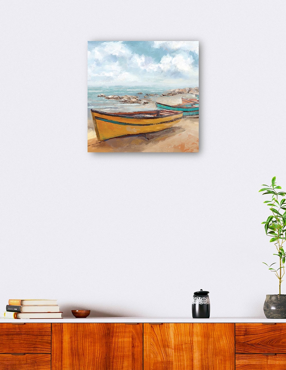 Cuadro decorativo técnica mixta Playas 6