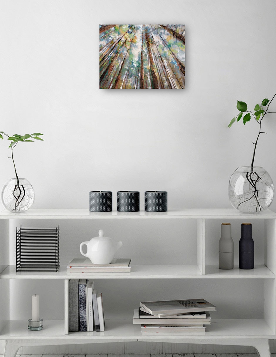 Cuadro decorativo técnica mixta Bosques 3