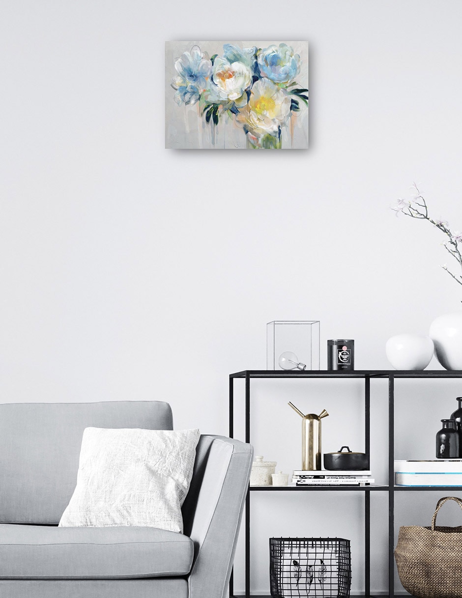 Cuadro decorativo técnica mixta Floreros 2