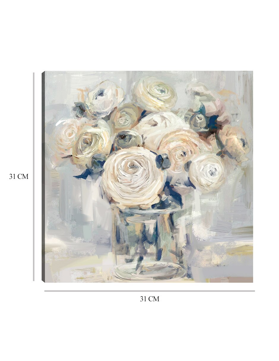 Cuadro decorativo técnica mixta Floreros 3