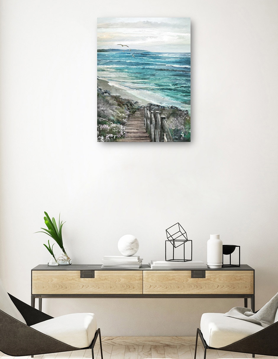 Cuadro decorativo técnica mixta Playas 4