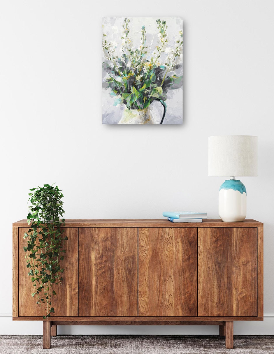 Cuadro decorativo técnica mixta Floreros 2
