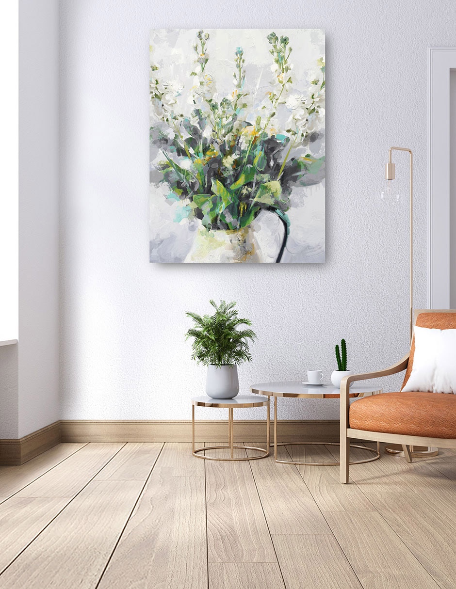 Cuadro decorativo técnica mixta Floreros 6