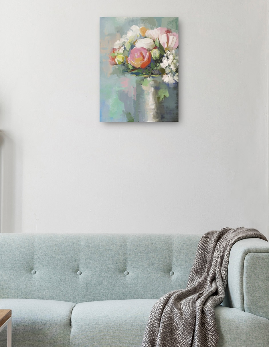 Cuadro decorativo técnica mixta Floreros 2