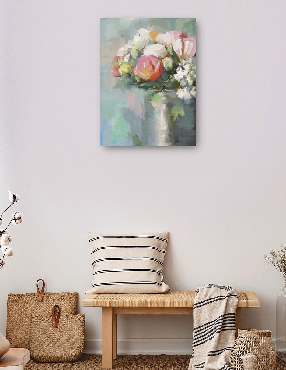 Cuadro decorativo técnica mixta Floreros 3
