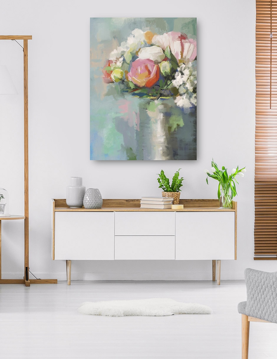 Cuadro decorativo técnica mixta Floreros 6