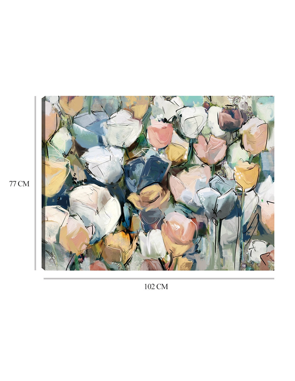 Cuadro decorativo técnica mixta Arreglo Floral 9