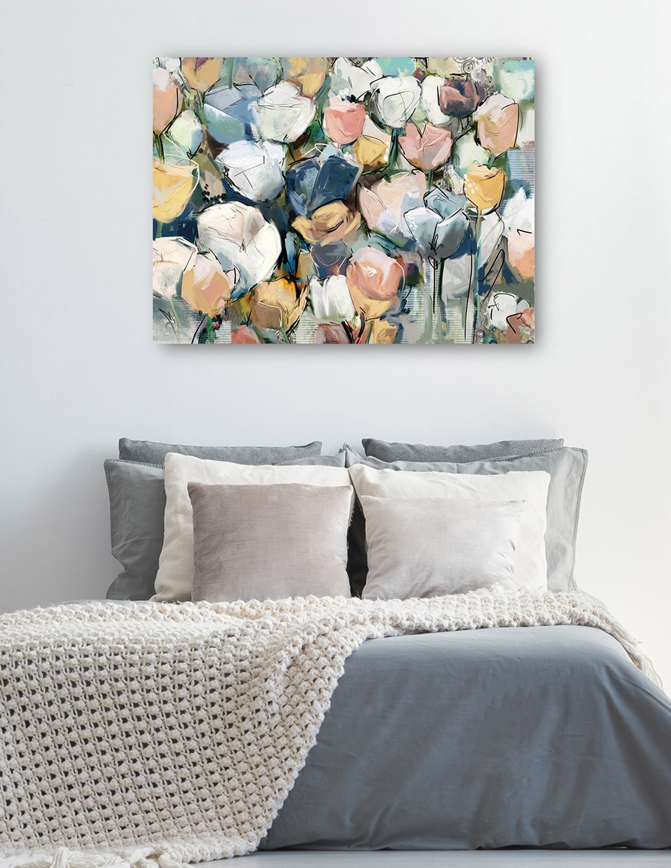 Cuadro decorativo técnica mixta Arreglo Floral 5