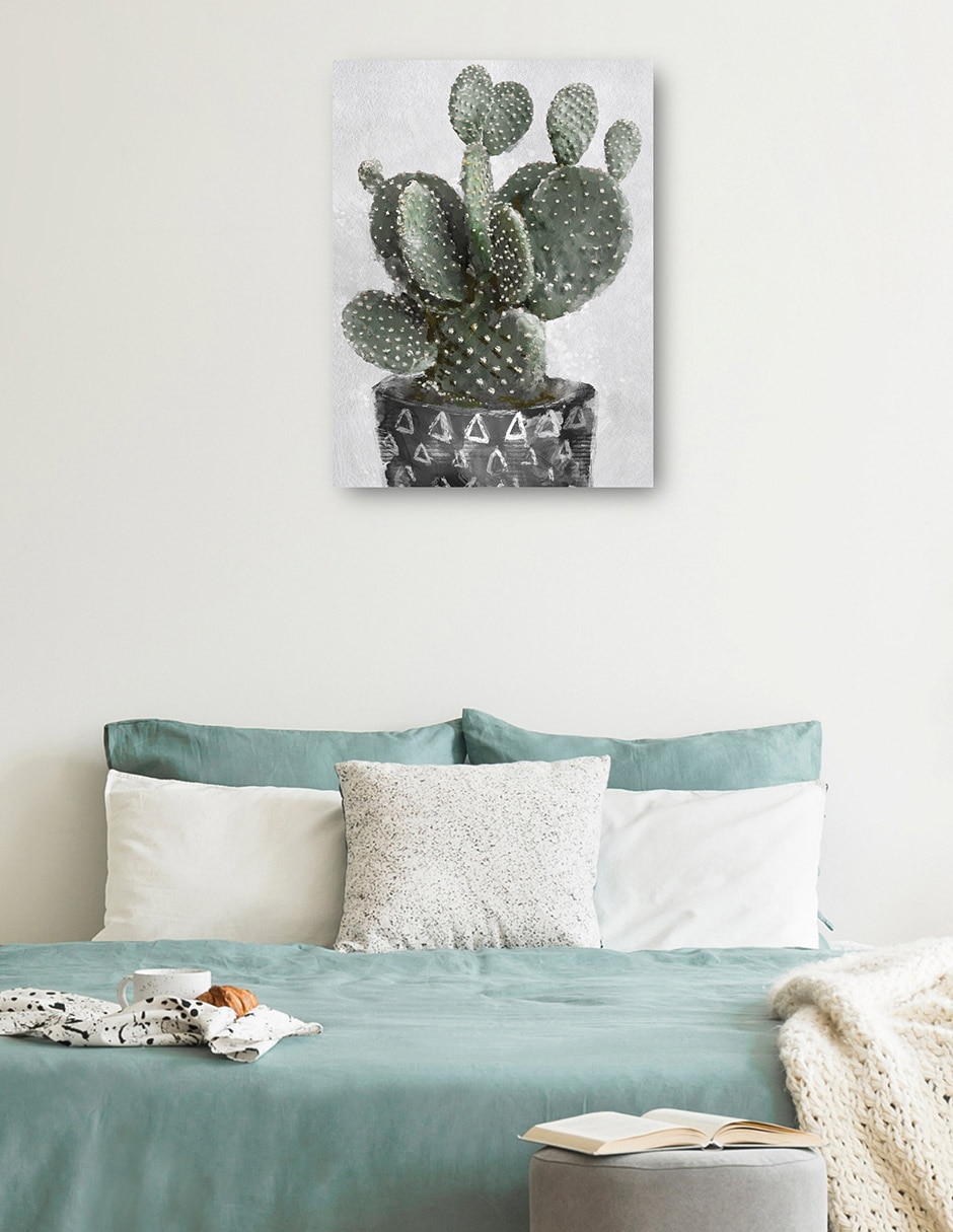 Cuadro decorativo técnica mixta Macetas 4