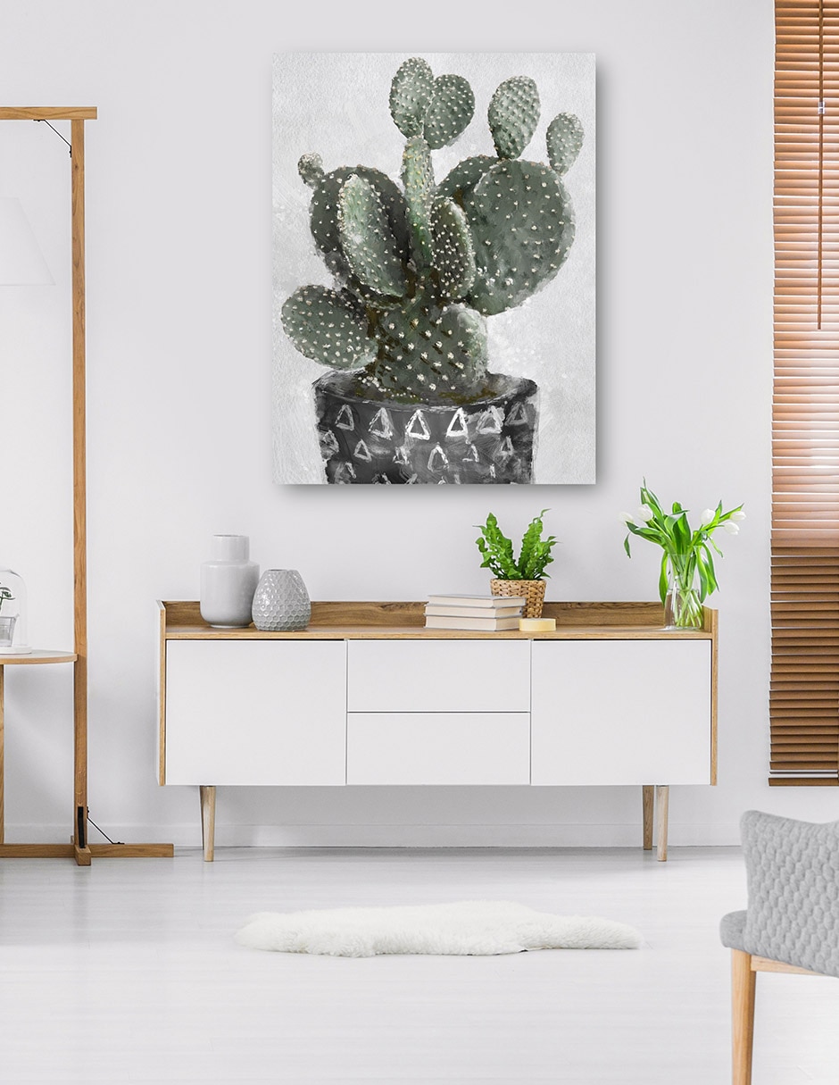 Cuadro decorativo técnica mixta Macetas 7