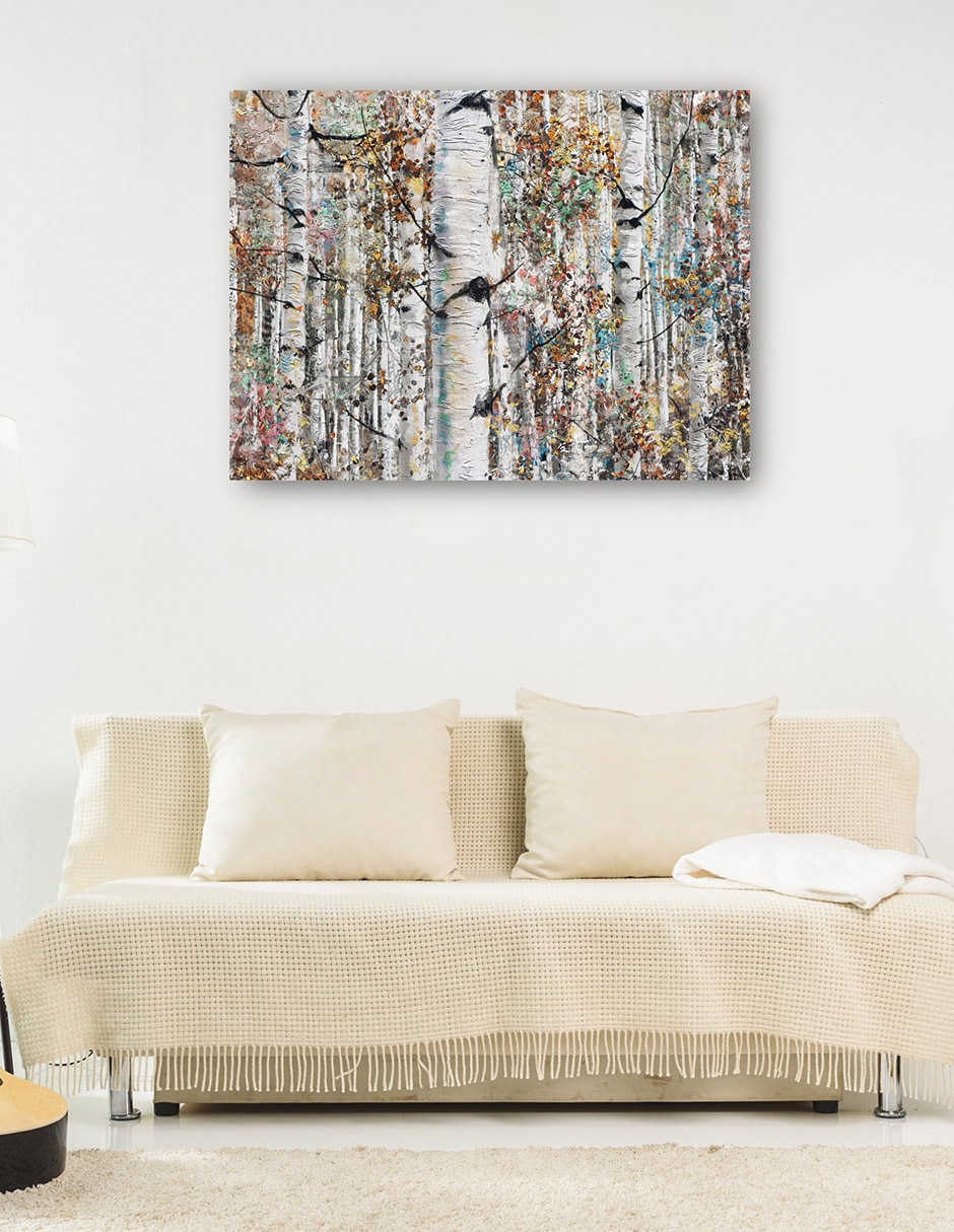 Cuadro decorativo técnica mixta Bosques 6