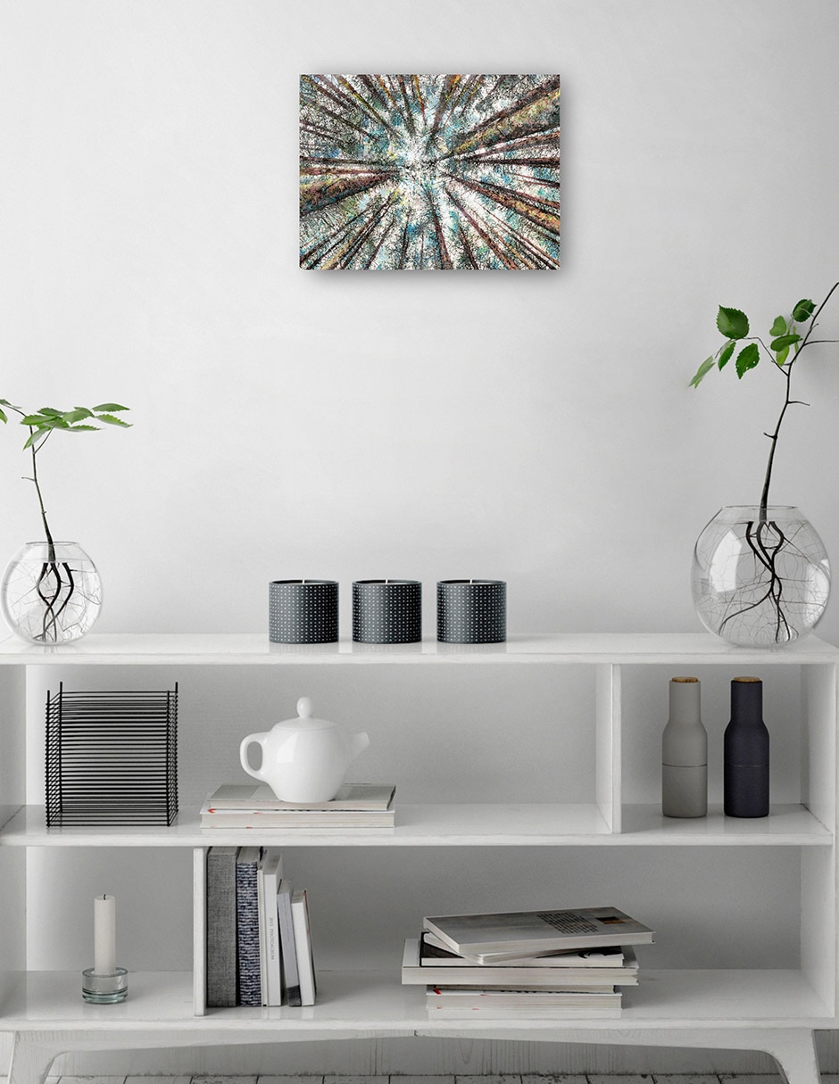 Cuadro decorativo técnica mixta Bosques 3