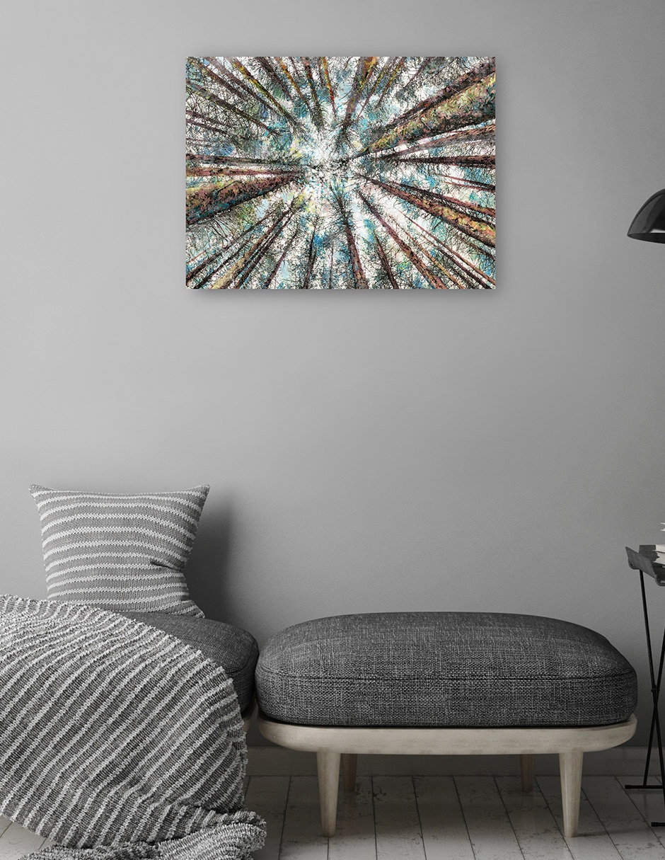 Cuadro decorativo técnica mixta Bosques 5