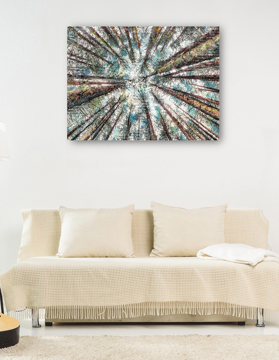 Cuadro decorativo técnica mixta Bosques 7