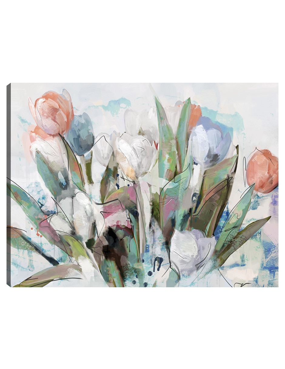 Cuadro decorativo técnica mixta Arreglo Floral