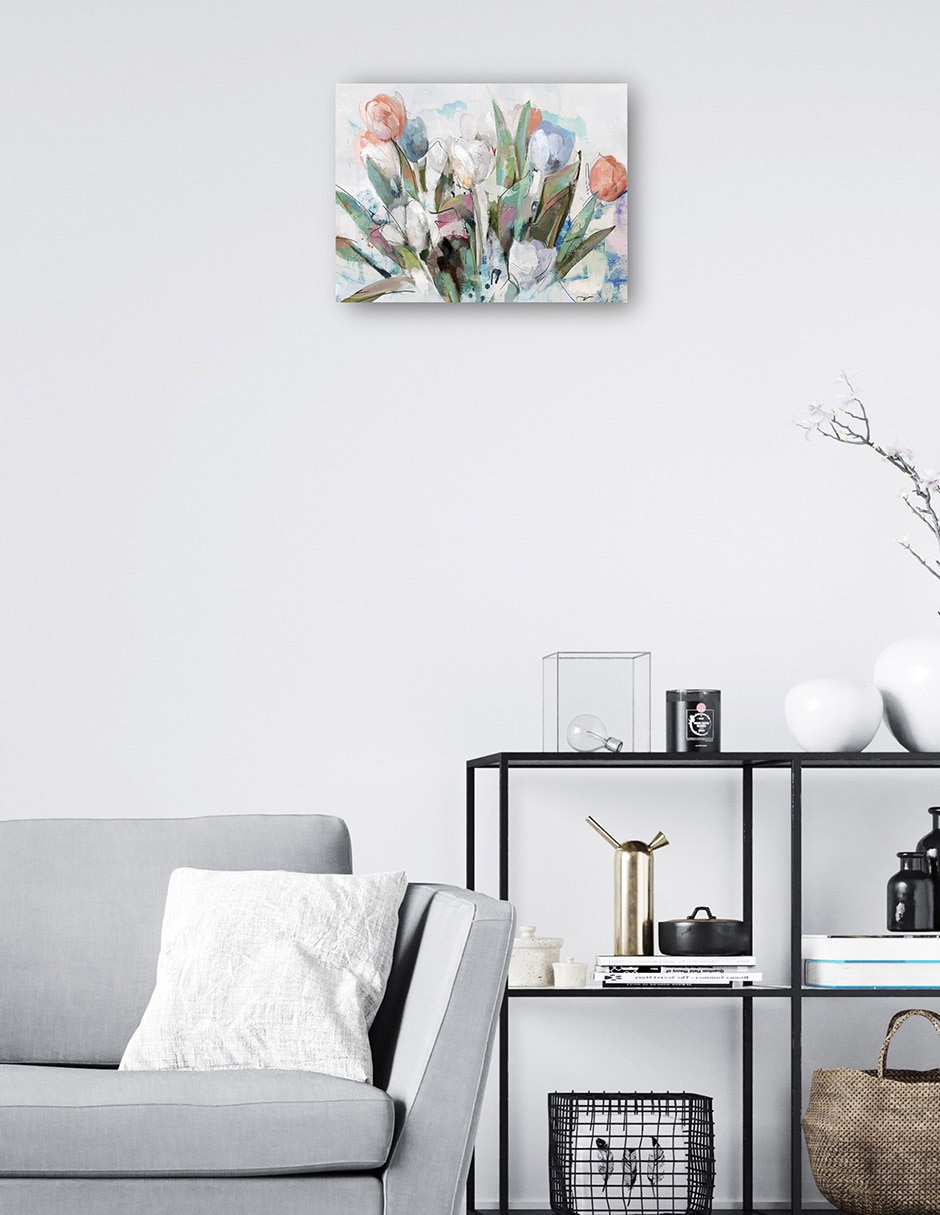 Cuadro decorativo técnica mixta Arreglo Floral 3