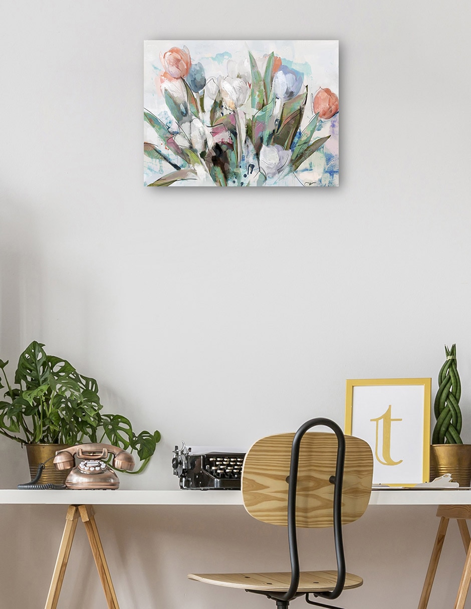 Cuadro decorativo técnica mixta Arreglo Floral 4