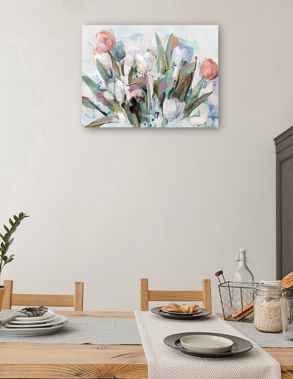 Cuadro decorativo técnica mixta Arreglo Floral 5