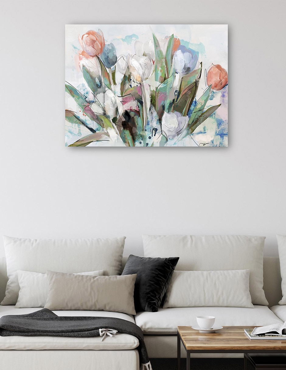 Cuadro decorativo técnica mixta Arreglo Floral 6