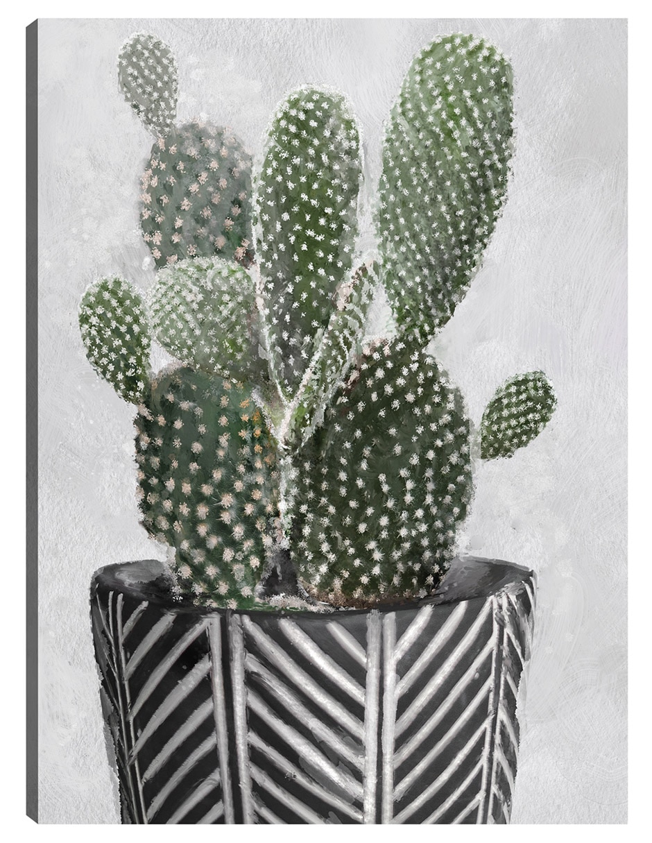 Cuadro decorativo técnica mixta Macetas